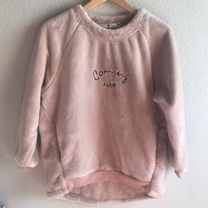 Blush pink teddy bear sweater